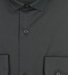 Chemise slim fit voile de coton NOIR