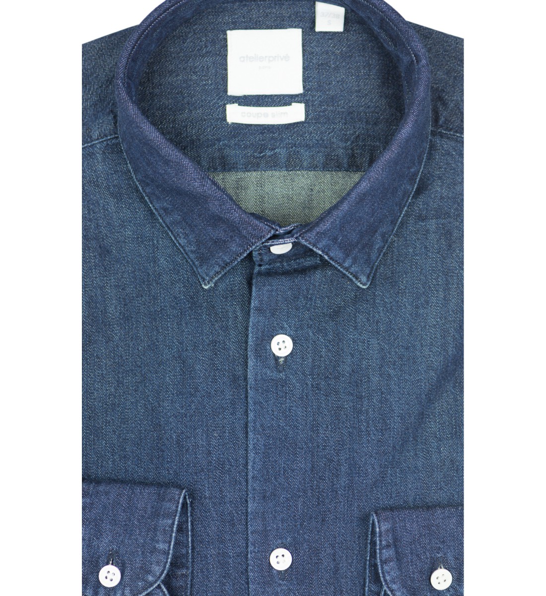 Chemise slim fit en denim brut