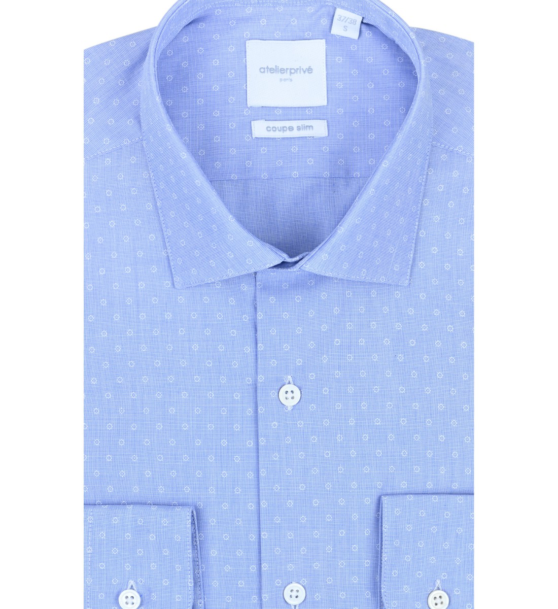 Chemise cintrée fil à fil SANS REPASSAGE BLEU