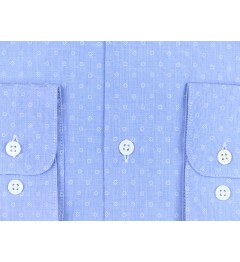 Chemise cintrée fil à fil SANS REPASSAGE BLEU
