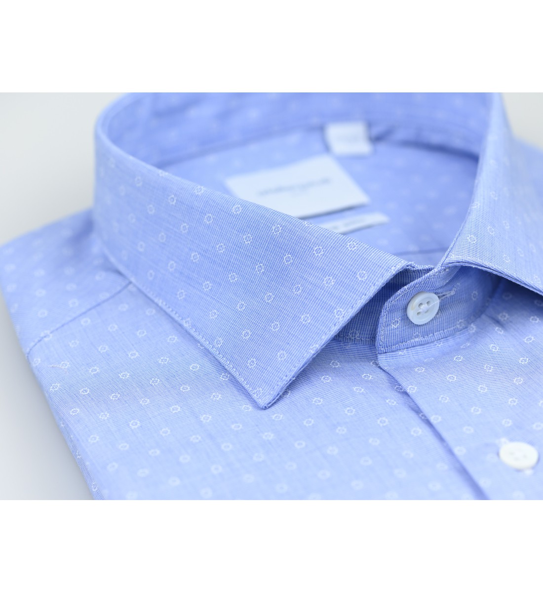 Chemise cintrée fil à fil SANS REPASSAGE BLEU