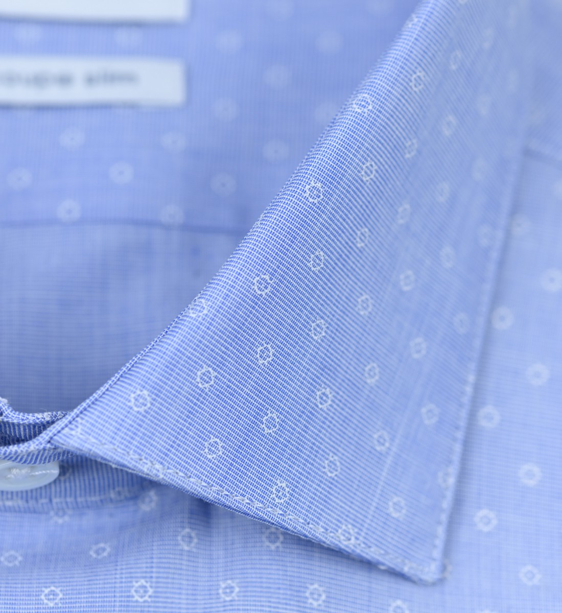 Chemise cintrée fil à fil SANS REPASSAGE BLEU