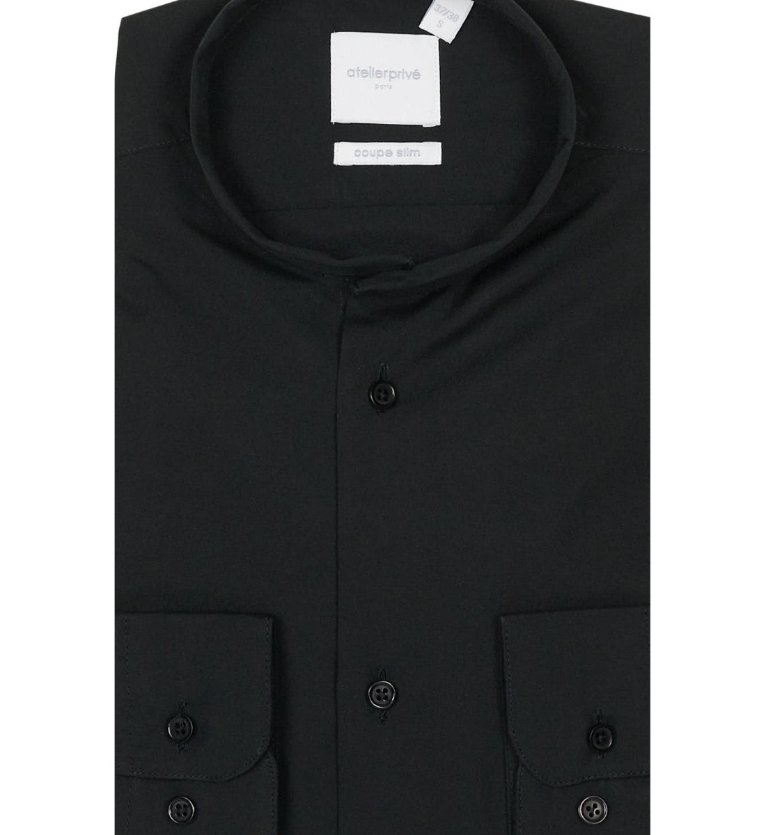 Chemise slim fit col retourné NOIR