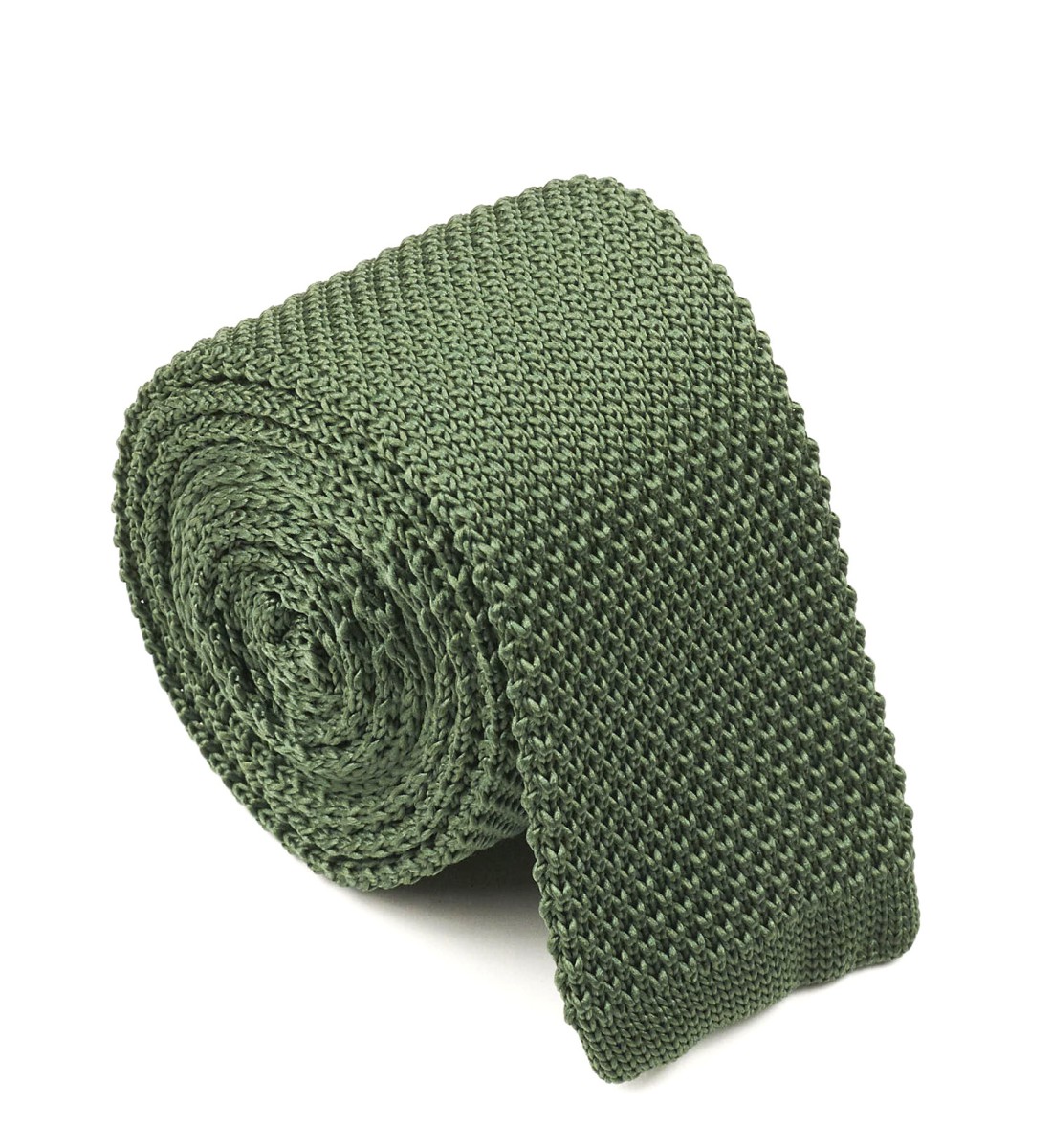 Cravate fine en maille tricot KAKI
