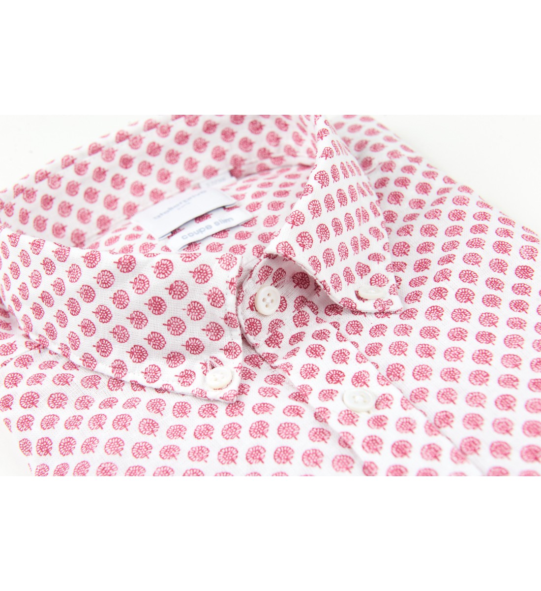 Chemise manches courtes coupe cintrée BASILE rose