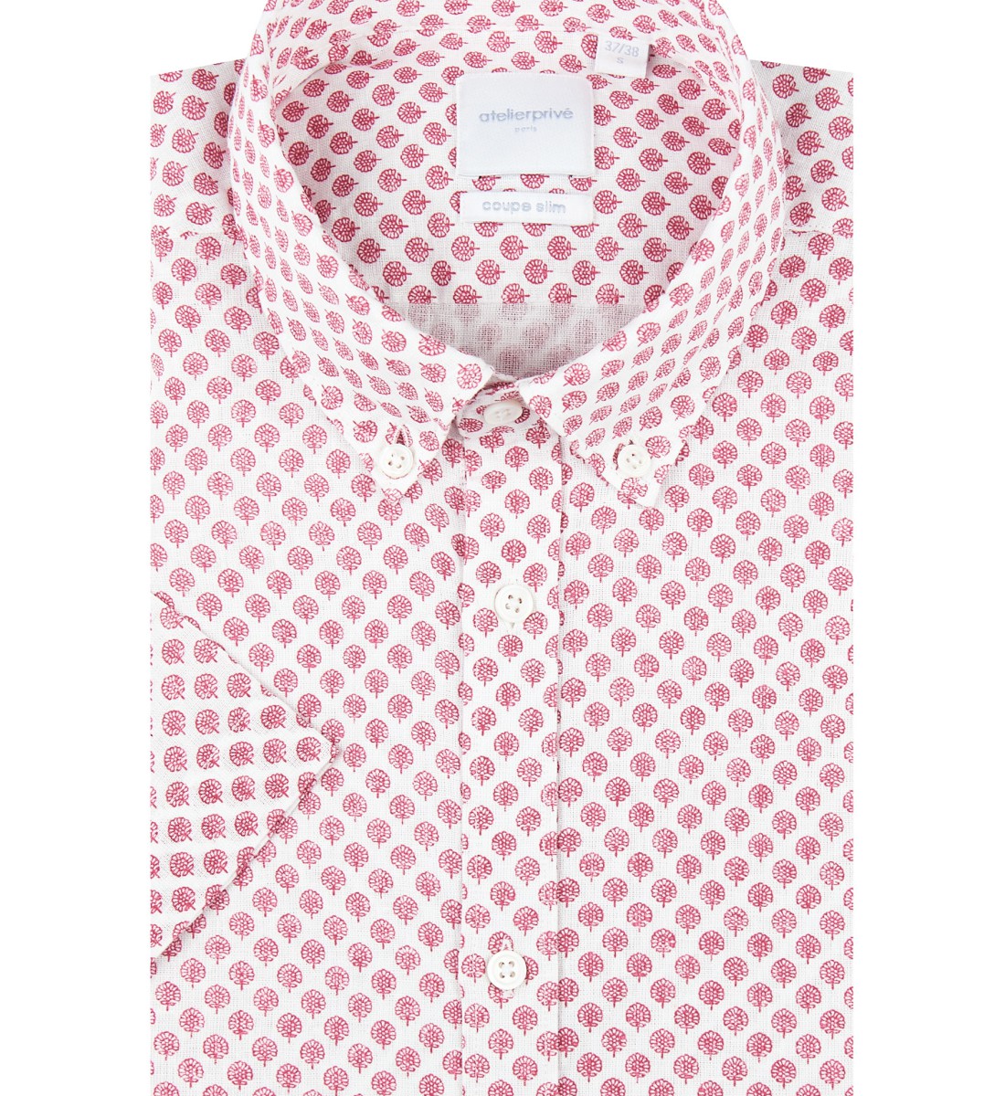 Chemise manches courtes coupe cintrée BASILE rose