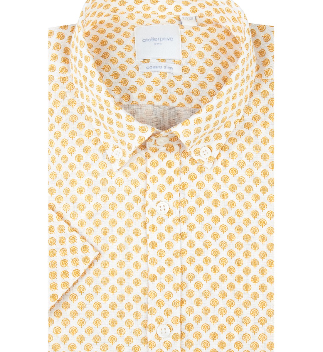 Chemise manches courtes coupe cintrée BASILE beige