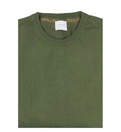 Pull col rond 100% coton kaki