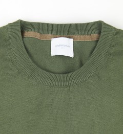 Pull col rond 100% coton kaki