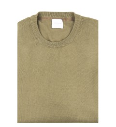 Pull coll rond 100% coton taupe