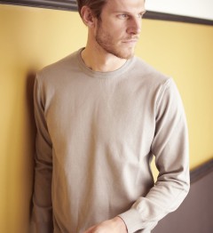 Pull col rond 100% coton gris