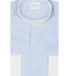 Chemise slim fit col retourné à rayures CIEL