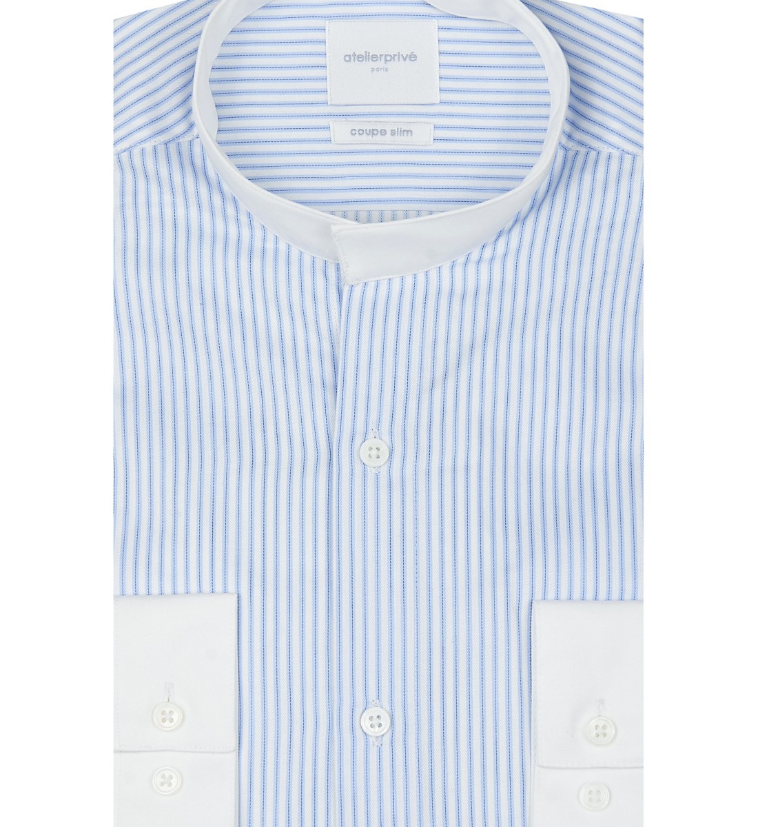 Chemise slim fit col retourné à rayures CIEL