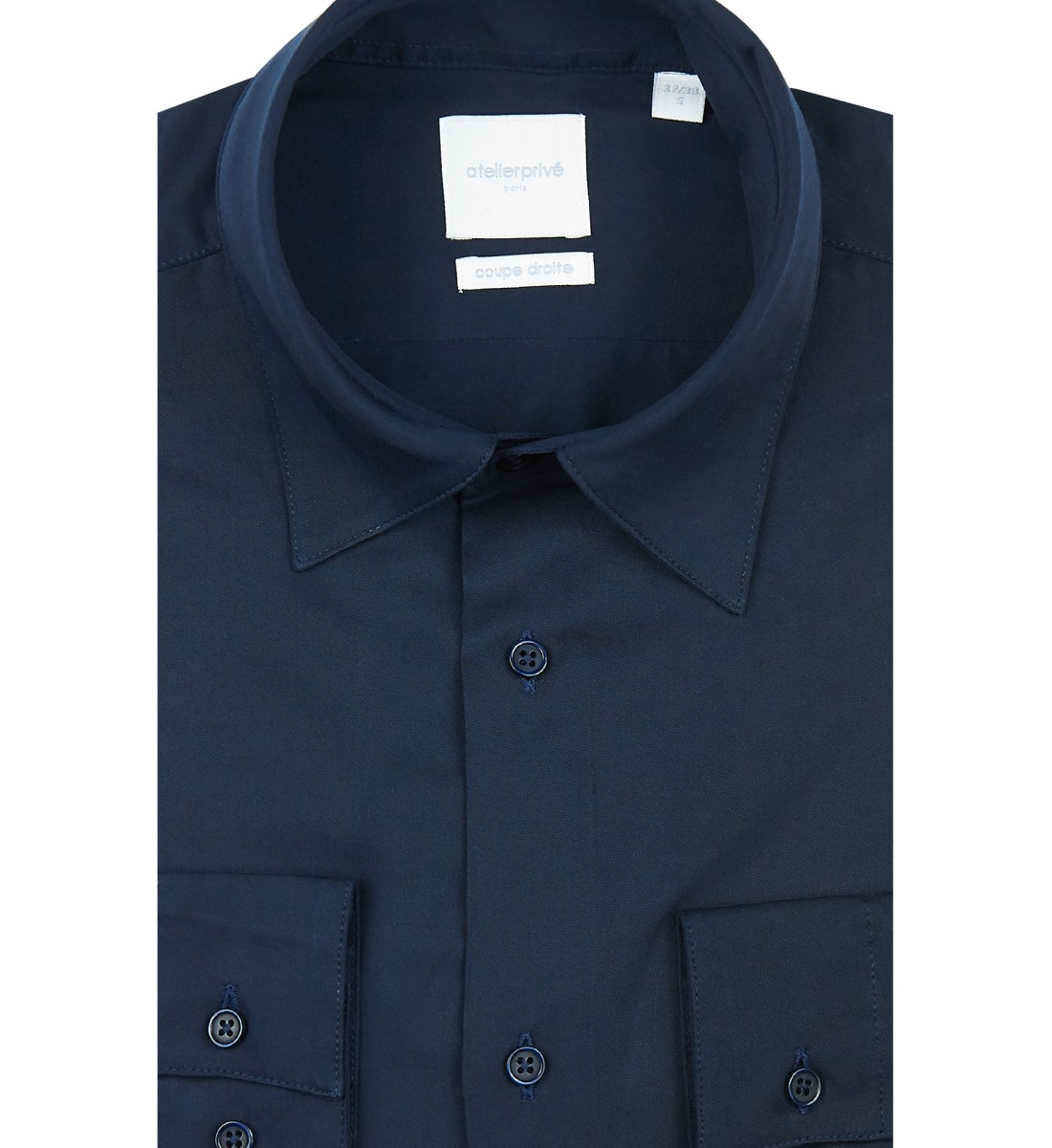 Chemise coupe droite BLECO marine