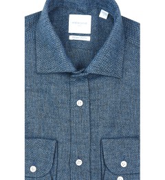 Chemise coupe droite CLAYNE bleue