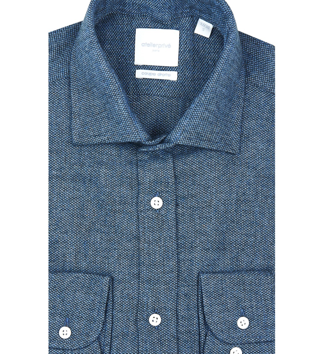 Chemise coupe droite CLAYNE bleue