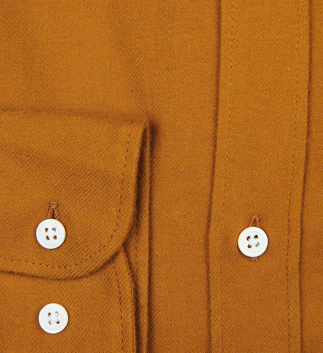 Chemise coupe droite flanelle uni camel