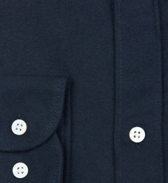 Chemise coupe droite flanelle uni marine