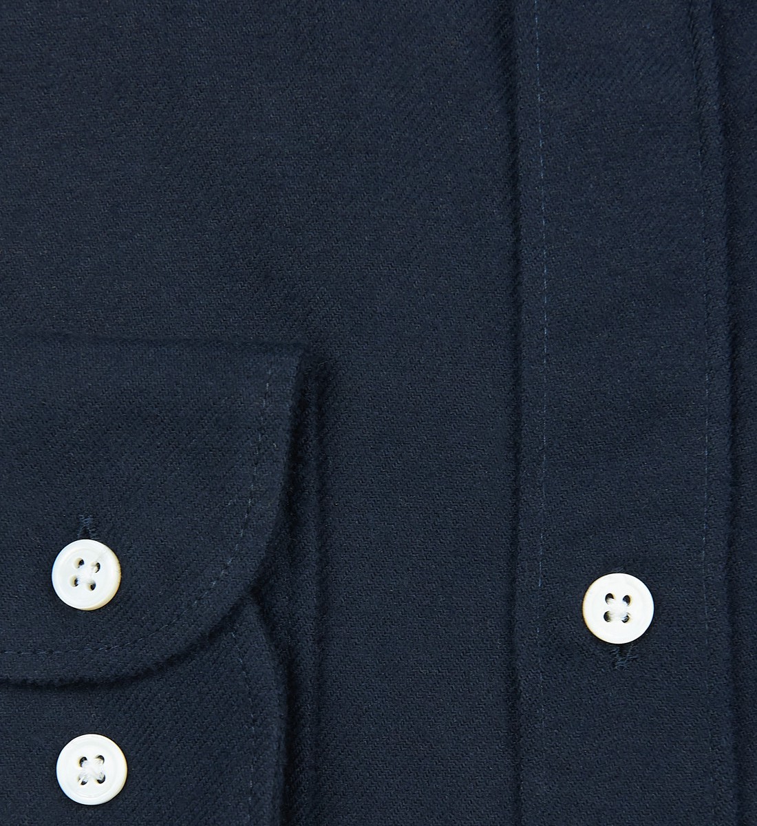 Chemise coupe droite flanelle uni marine