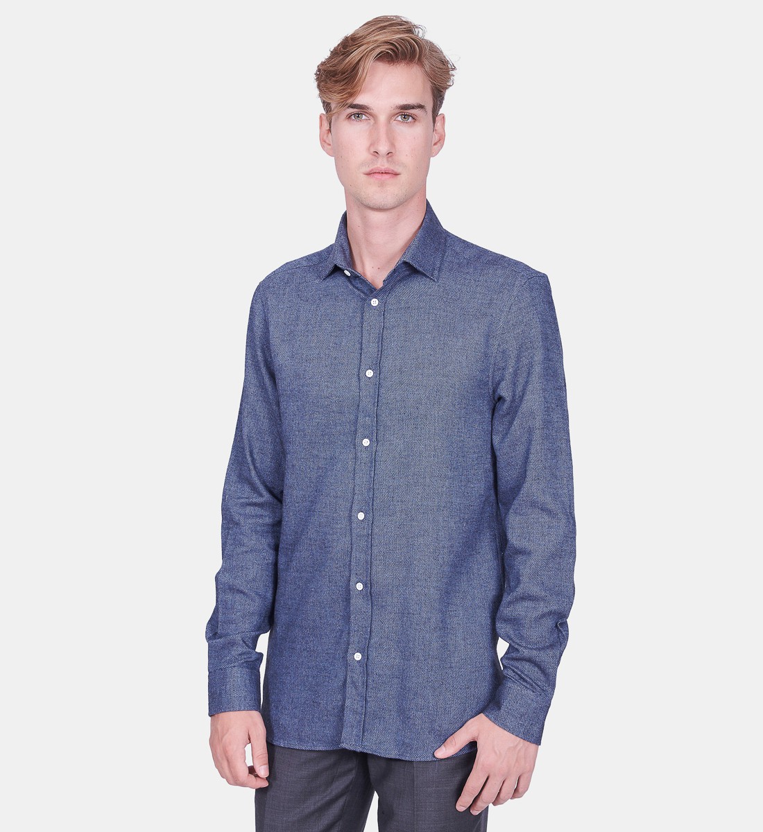 Chemise coupe droite CLAYNE bleue