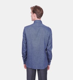 Chemise coupe droite CLAYNE bleue