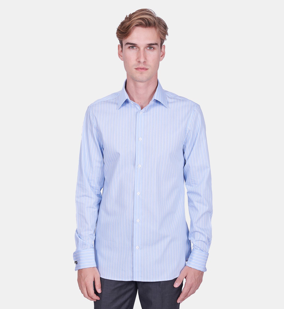 Chemise coupe droite CHARLES ciel