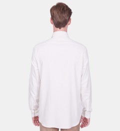 Chemise coupe droite flanelle uni ecru