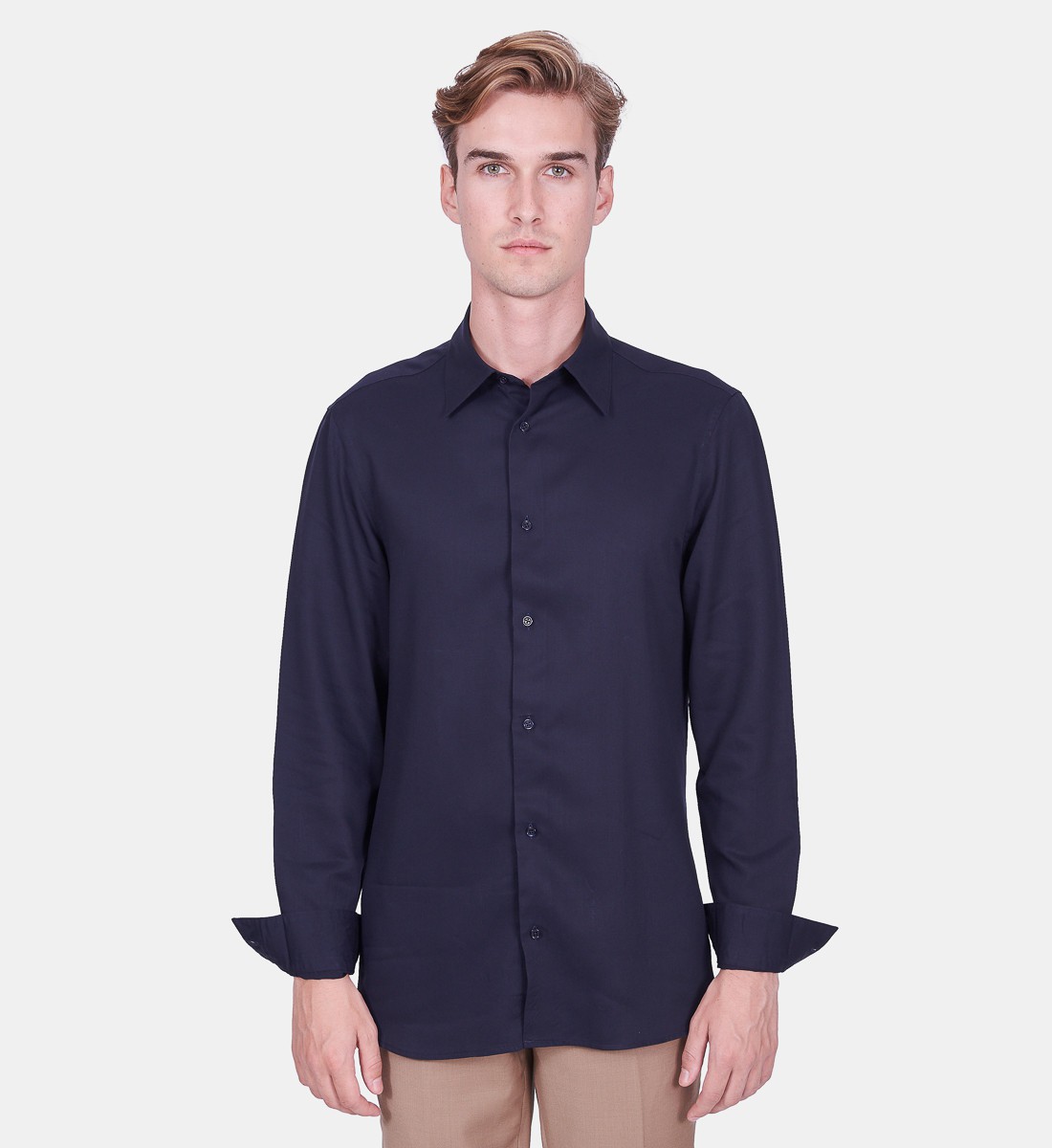 Chemise coupe droite BLECO marine