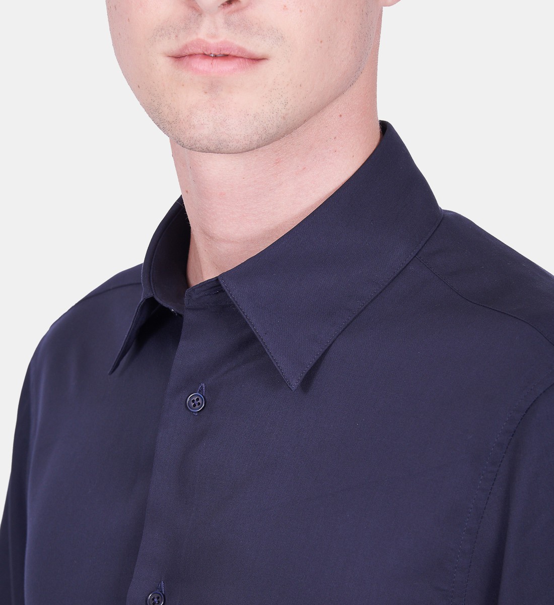Chemise coupe droite BLECO marine