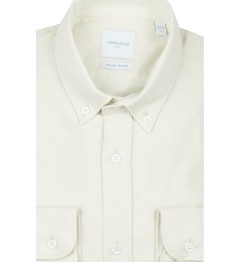 Chemise coupe droite flanelle uni ecru