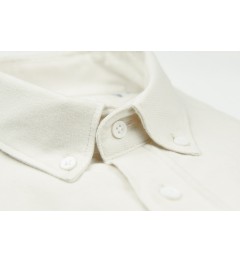 Chemise coupe droite flanelle uni ecru