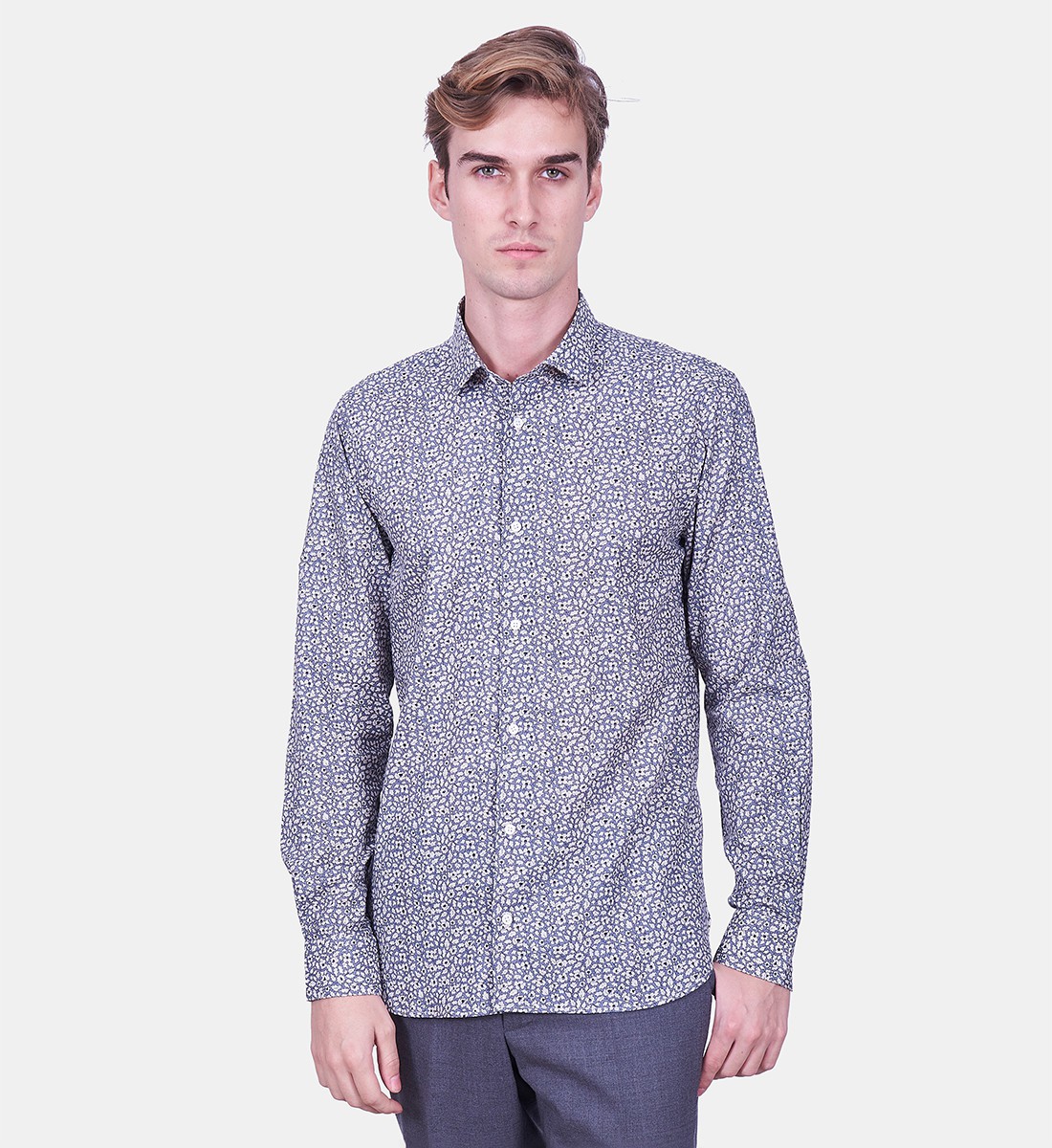 Chemise Cesena Grise coupe cintrée