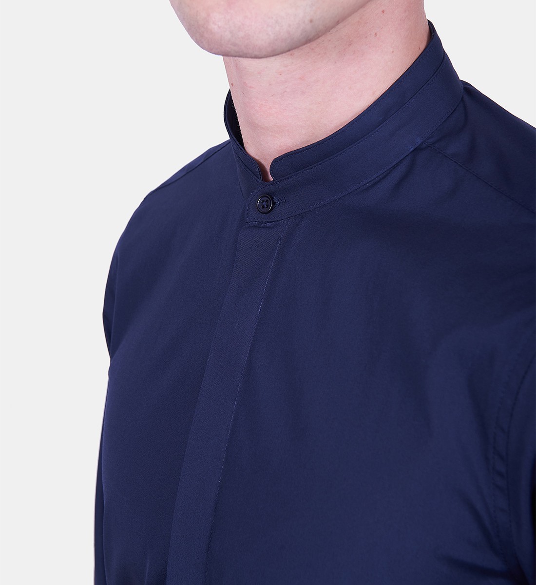 Chemise cintrée col officier Marine