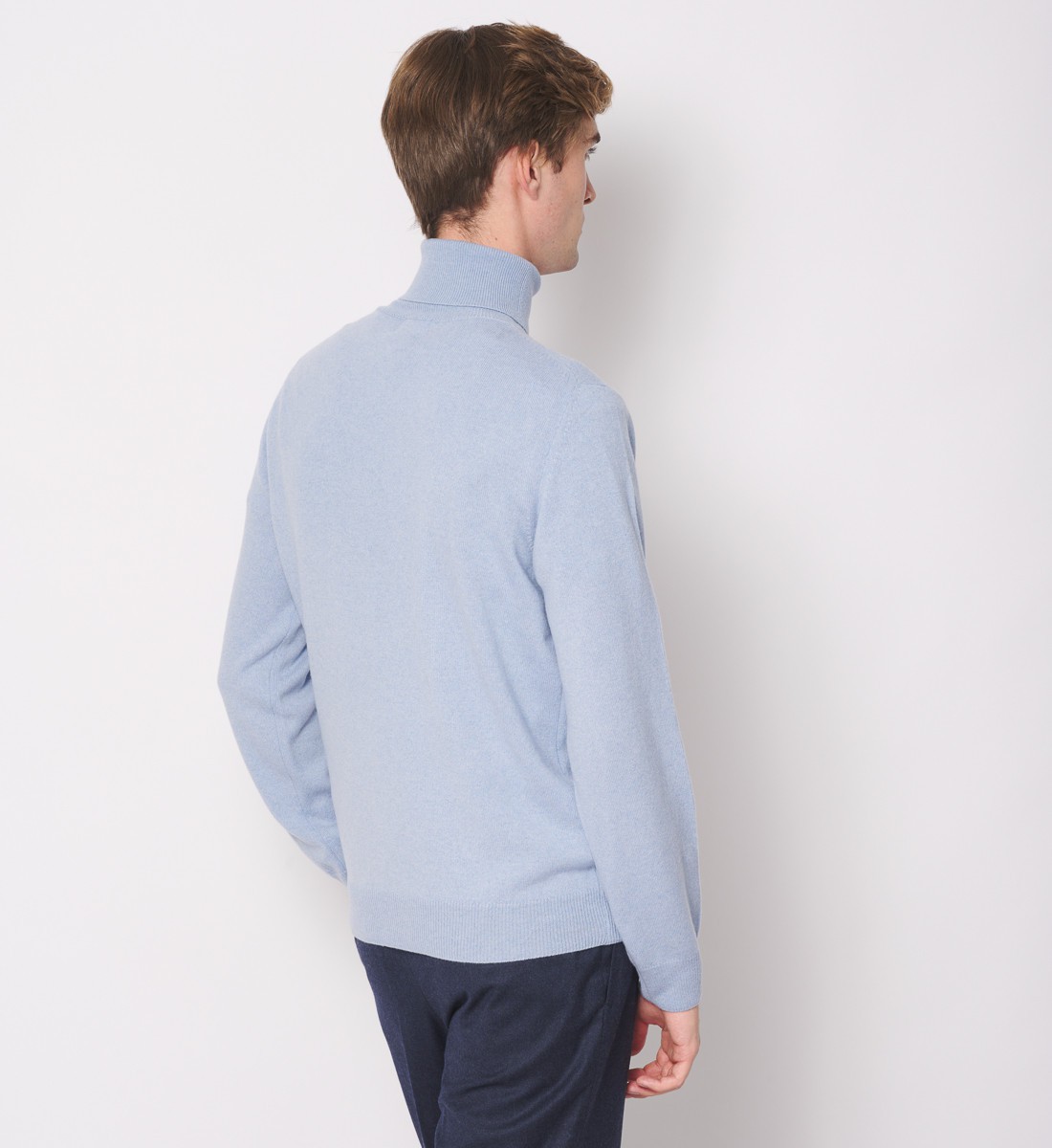 Pull Col roulé 100% Cachemire Ciel