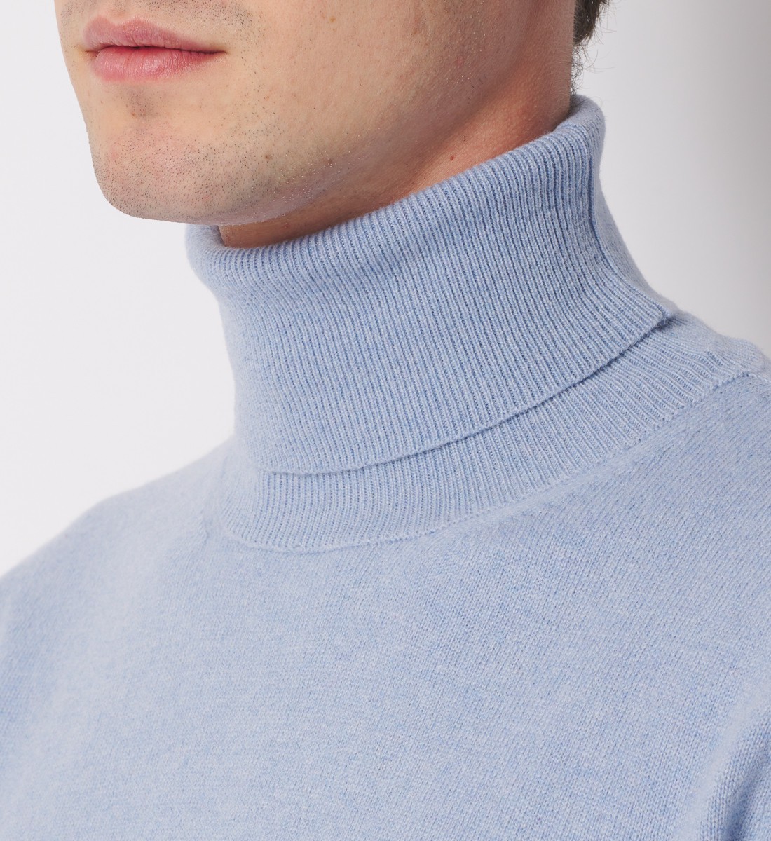 Pull Col roulé 100% Cachemire Ciel