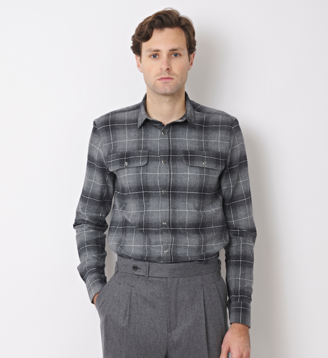 Chemise Clyle flanelle anthracite