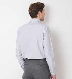 Chemise coupe droite rayures oxford marine
