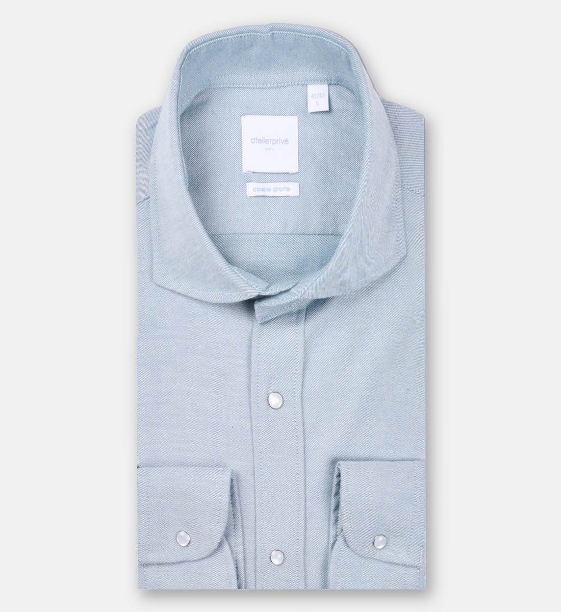 Chemise Crown en flanelle ciel