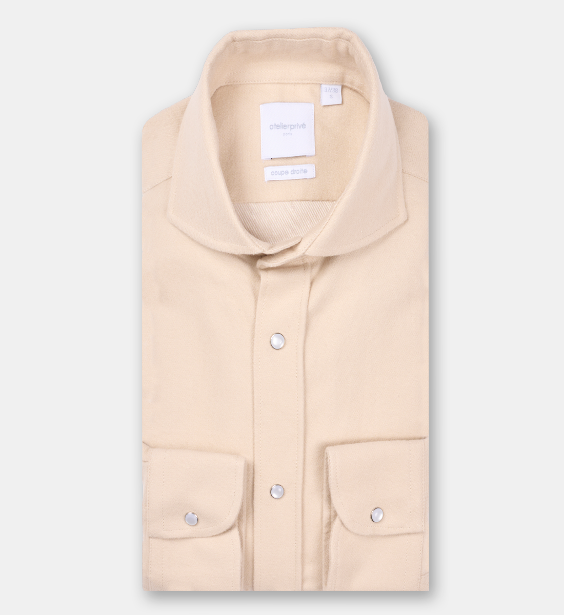 Chemise Crown en flanelle ecru
