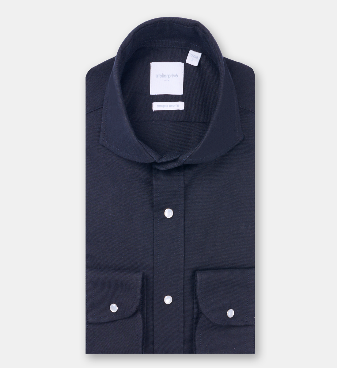 Chemise Crown en flanelle marine