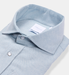 Chemise Crown en flanelle ciel