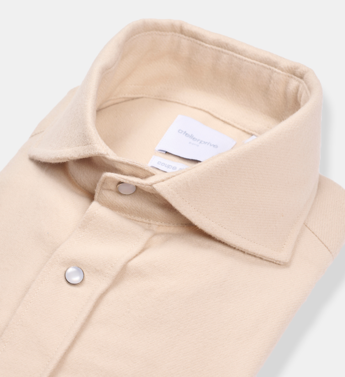 Chemise Crown en flanelle ecru