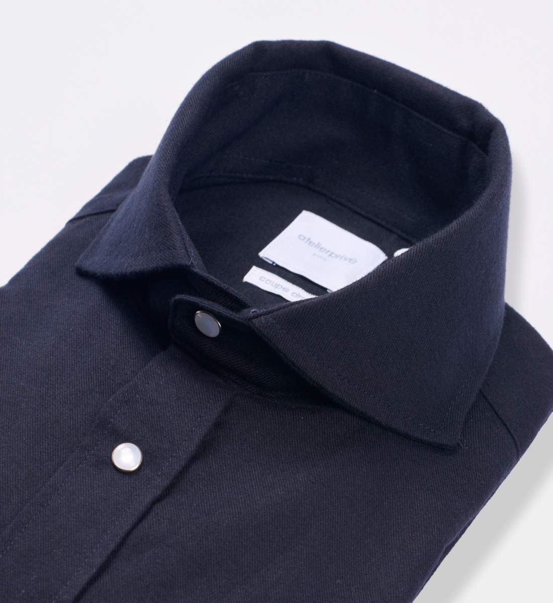 Chemise Crown en flanelle marine