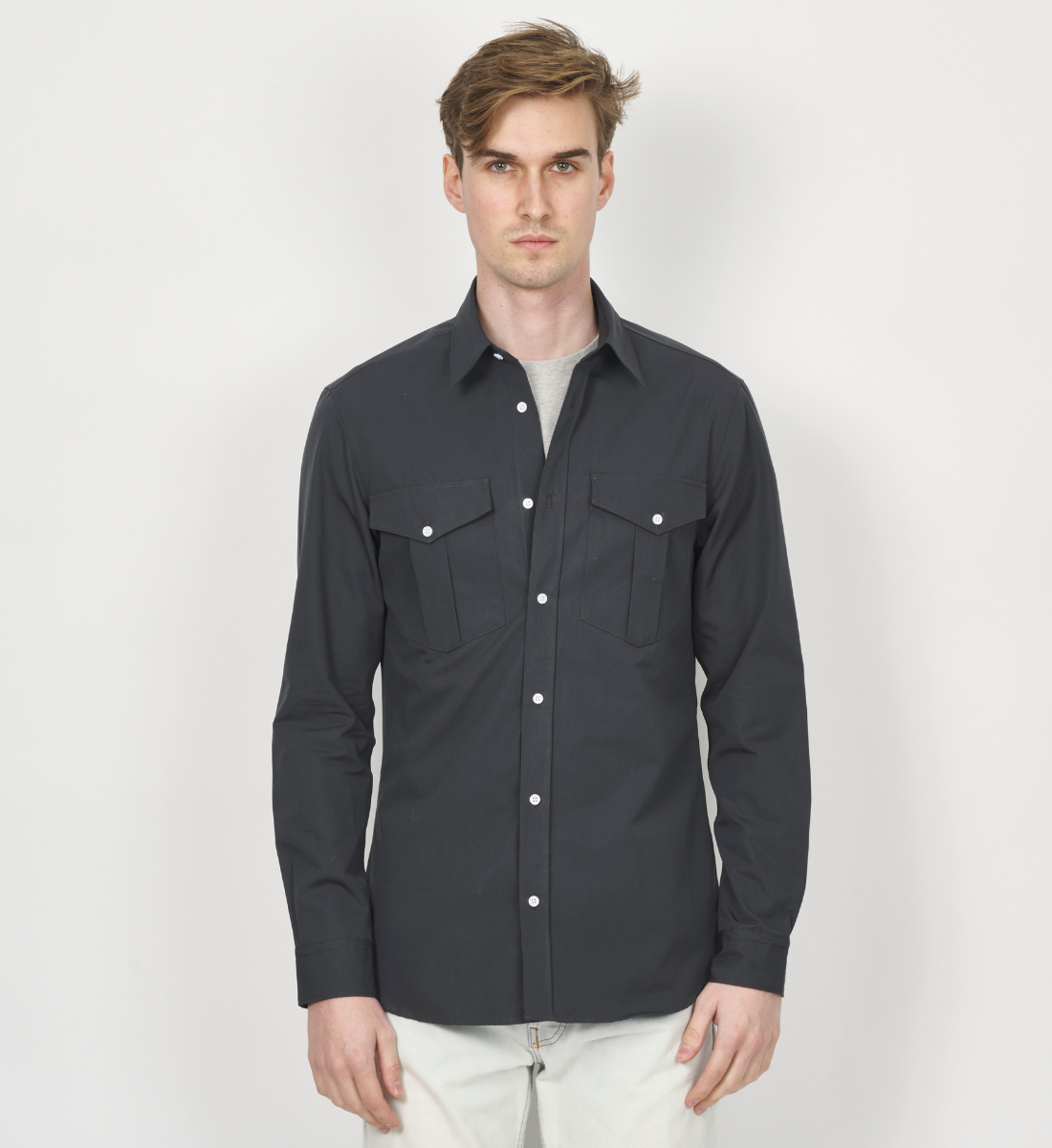 Chemise anthracite coupe droite