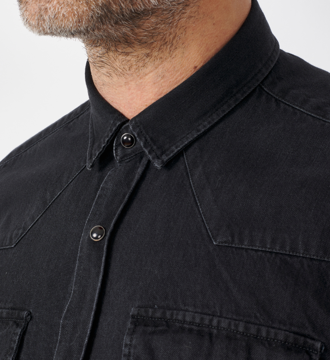 Chemise Western noire coupe cintrée