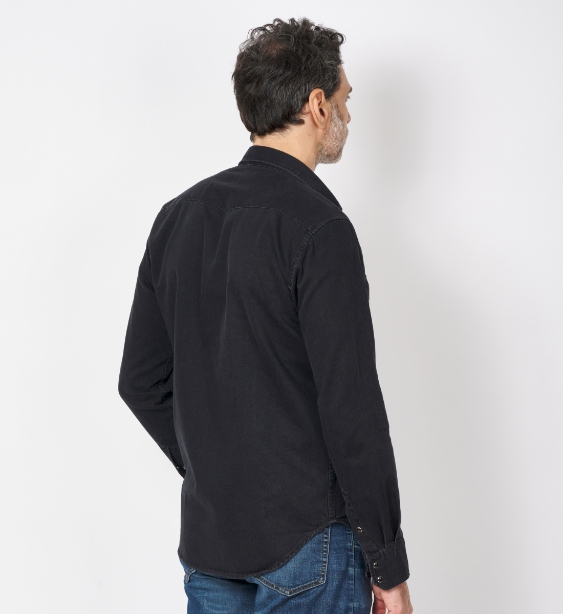 Chemise Western noire coupe cintrée