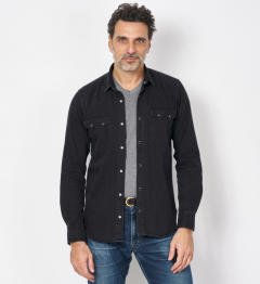 Chemise Western noire coupe cintrée