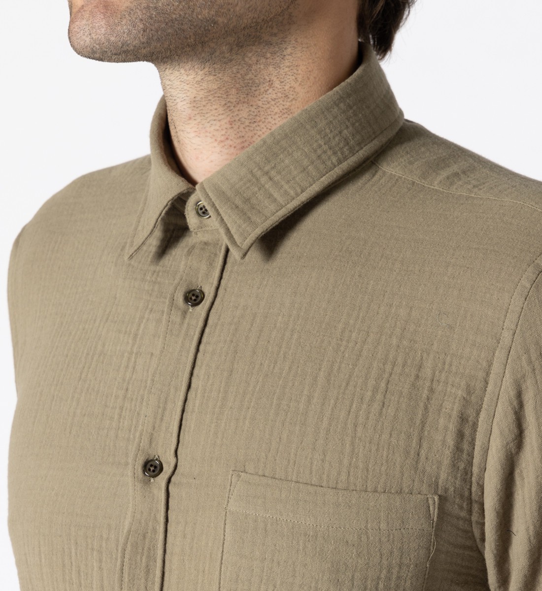 Chemise coupe droite BAZ kaki
