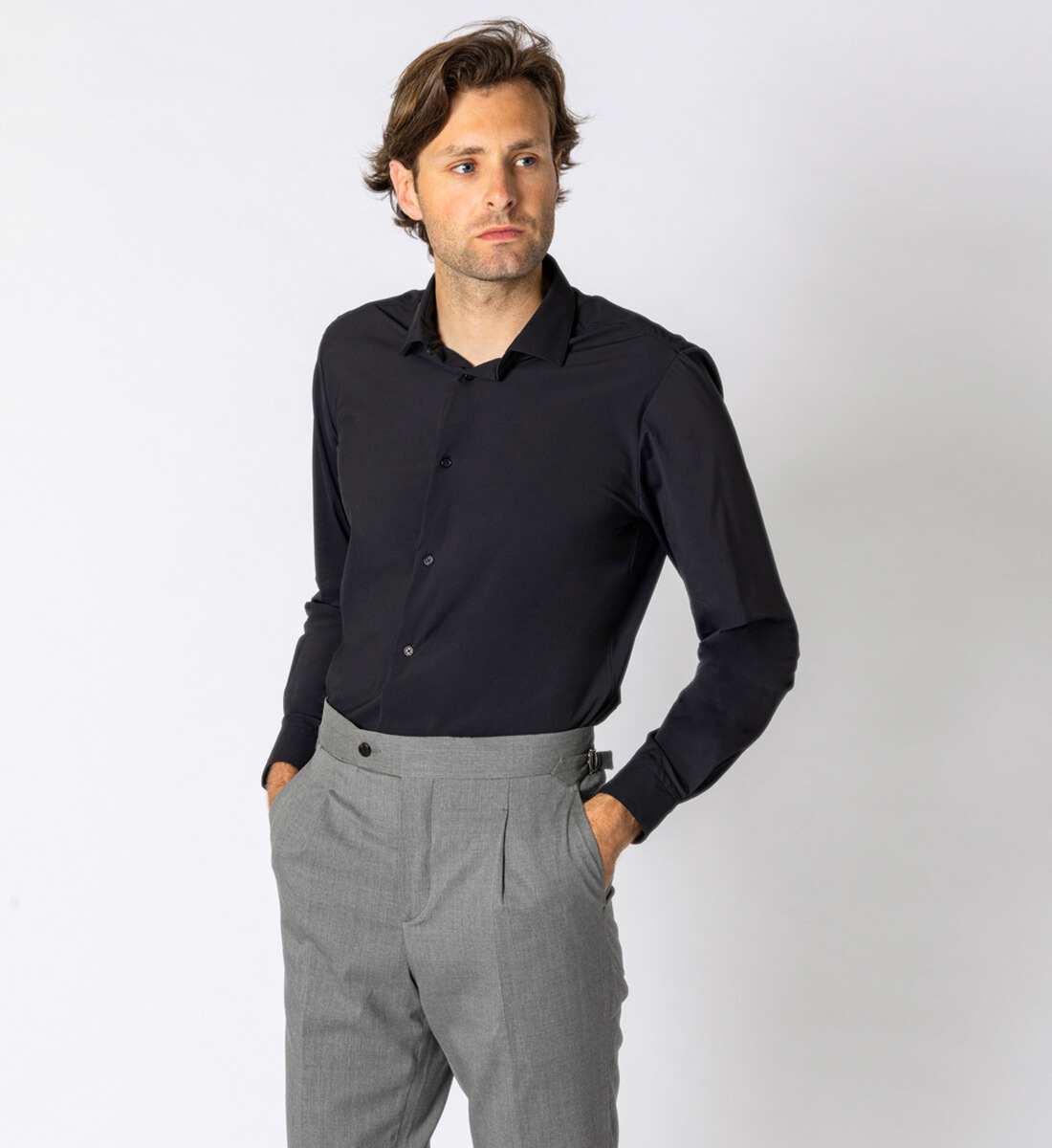 Chemise performance noire infroissable