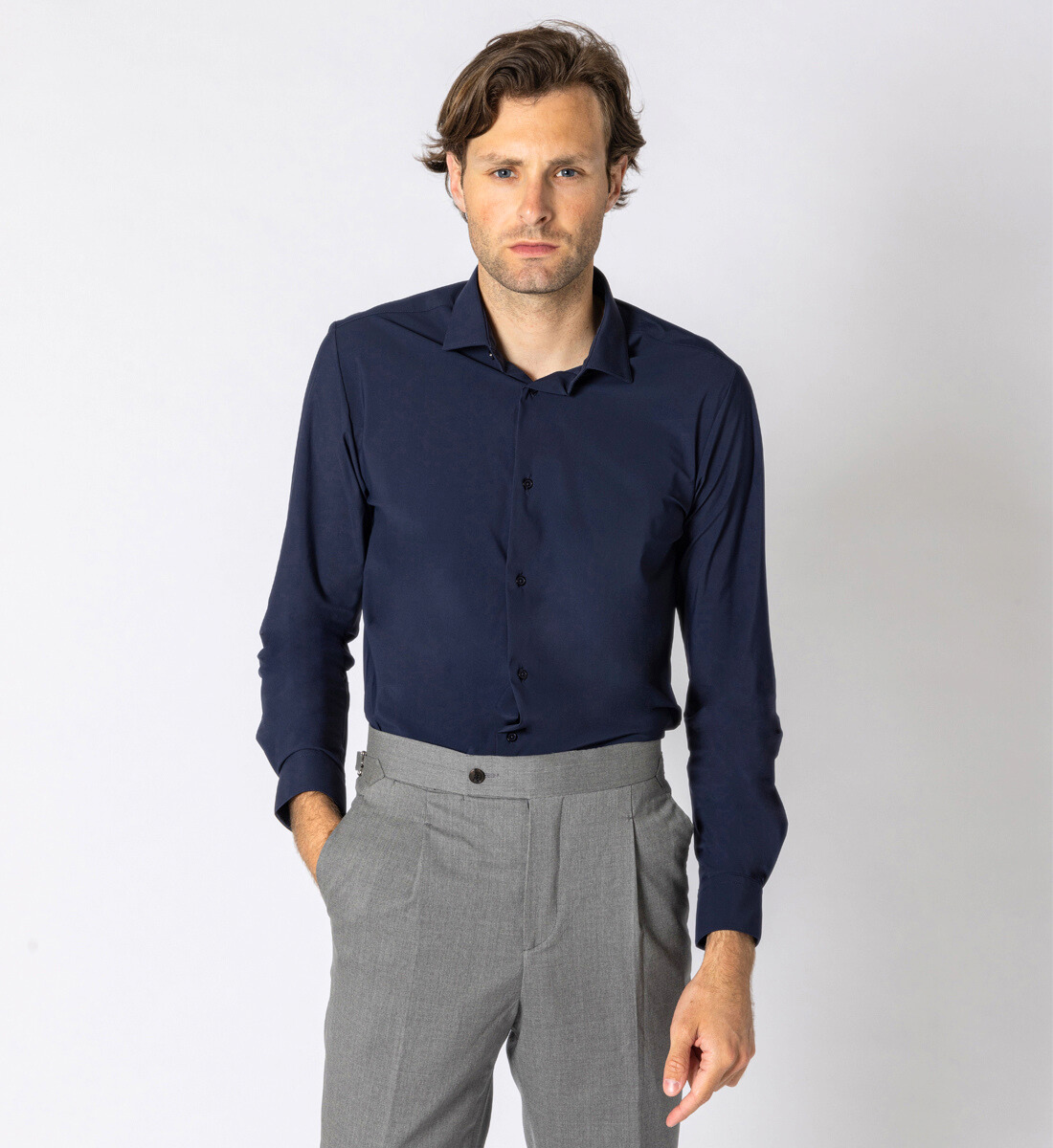 Chemise performance marine infroissable
